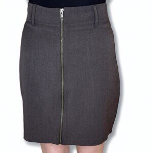 212 Collection - High Waist Wool Pencil Mini Skirt with Zipper Details - size 8
